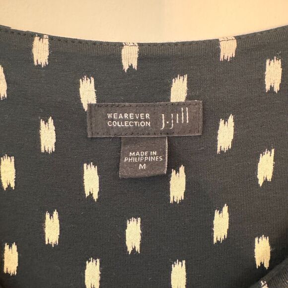 J. Jill Wearever Black and White Knee Length  Pleated Dress Size Medium - Picture 7 of 7